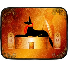 Anubis, Ancient Egyptian God Of The Dead Rituals  Double Sided Fleece Blanket (mini)  by FantasyWorld7