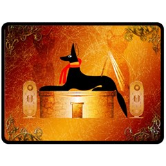 Anubis, Ancient Egyptian God Of The Dead Rituals  Double Sided Fleece Blanket (large)  by FantasyWorld7