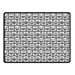 Gray And White Owl Pattern Double Sided Fleece Blanket (Small)  45 x34  Blanket Front