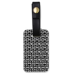 Black And White Owl Pattern Luggage Tags (one Side)  by GardenOfOphir