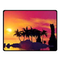 Wonderful Sunset Over The Island Double Sided Fleece Blanket (small)  by FantasyWorld7