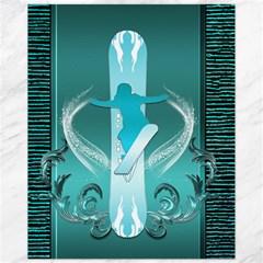 Snowboarder With Snowboard Canvas 11  X 14   by FantasyWorld7
