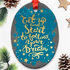 Let Up And Start(gold)3 Oval Ornament (two Sides) by walala