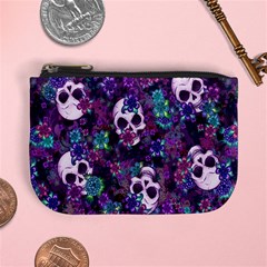 Flowers And Skulls Coin Change Purse by Ellador