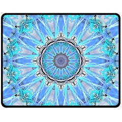 Sapphire Ice Flame, Light Bright Crystal Wheel Fleece Blanket (medium)  by DianeClancy