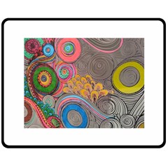 Rainbow Passion Double Sided Fleece Blanket (medium)  by SugaPlumsEmporium