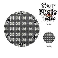 Black White Gray Crosses Playing Cards 54 (round) 