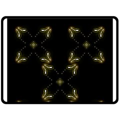Festive Black Golden Lights  Double Sided Fleece Blanket (large)  by yoursparklingshop