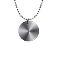 Shiny Metallic Silver Button Necklaces