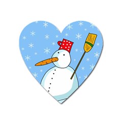 Snowman Heart Magnet by Valentinaart