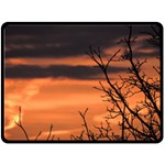 Tree branches and sunset Double Sided Fleece Blanket (Large)  80 x60  Blanket Back