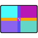 Right Angle Squares Stripes Cross Colored Double Sided Fleece Blanket (Large)  80 x60  Blanket Back