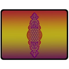 Flower Of Life Vintage Gold Ornaments Red Purple Olive Double Sided Fleece Blanket (large)  by EDDArt