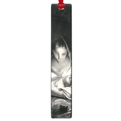 Nativity Scene Birth Of Jesus With Virgin Mary And Angels Black And White Litograph Large Book Marks by yoursparklingshop