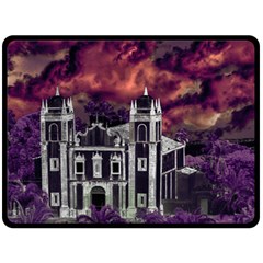 Fantasy Tropical Cityscape Aerial View Double Sided Fleece Blanket (large)  by dflcprints