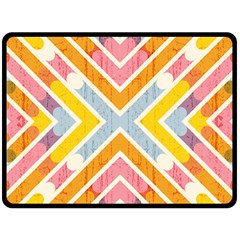 Line Pattern Cross Print Repeat Double Sided Fleece Blanket (large)  by Amaryn4rt