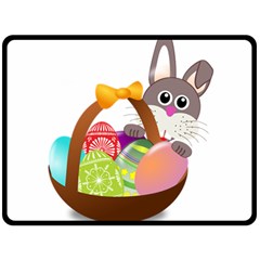 Easter Bunny Eggs Nest Basket Fleece Blanket (large)  by Nexatart