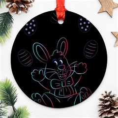 Easter Bunny Hare Rabbit Animal Ornament (round) by Amaryn4rt