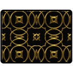 Black And Gold Pattern Elegant Geometric Design Double Sided Fleece Blanket (Large)  80 x60  Blanket Back