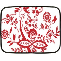 Red Vintage Floral Flowers Decorative Pattern Clipart Double Sided Fleece Blanket (mini)  by Simbadda