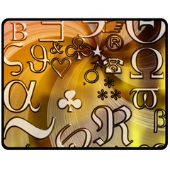 Symbols On Gradient Background Embossed Double Sided Fleece Blanket (medium)  by Amaryn4rt