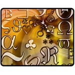 Symbols On Gradient Background Embossed Double Sided Fleece Blanket (Medium)  58.8 x47.4  Blanket Back