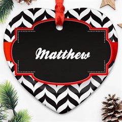 Pattern Black 1 Ornament (heart) by strawberrymilkstore8