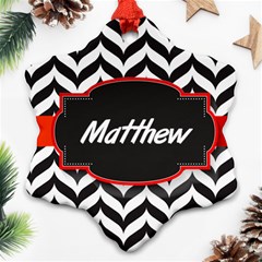 Pattern Black 1 Snowflake Ornament (two Sides) by strawberrymilkstore8