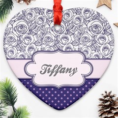 Pattern Purple 2 Ornament (heart) by strawberrymilkstore8