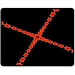 Red Fractal Cross Digital Computer Graphic Double Sided Fleece Blanket (Medium)  58.8 x47.4  Blanket Front