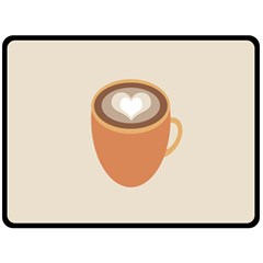 Artin Coffee Chocolate Brown Heart Love Double Sided Fleece Blanket (large)  by Mariart