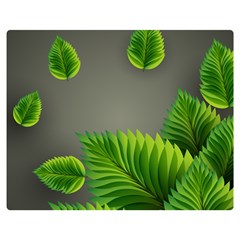 Leaf Green Grey Double Sided Flano Blanket (medium)  by Mariart
