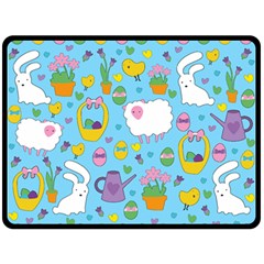 Cute Easter Pattern Double Sided Fleece Blanket (large) 
