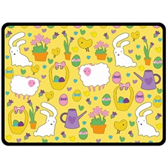 Cute Easter Pattern Double Sided Fleece Blanket (large)  by Valentinaart