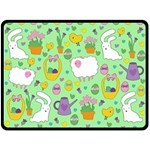 Cute Easter pattern Double Sided Fleece Blanket (Large)  80 x60  Blanket Back