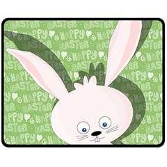 Easter Bunny  Double Sided Fleece Blanket (medium)  by Valentinaart