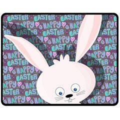 Easter Bunny  Double Sided Fleece Blanket (medium)  by Valentinaart