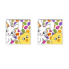 Easter Bunny And Chick  Cufflinks (square)