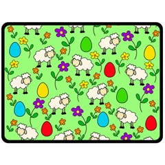 Easter Lamb Double Sided Fleece Blanket (large)  by Valentinaart
