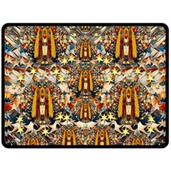 Lady Panda Goes Into The Starry Gothic Night Double Sided Fleece Blanket (large)  by pepitasart