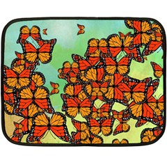 Monarch Butterflies Double Sided Fleece Blanket (mini)  by linceazul