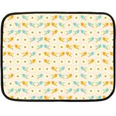 Birds And Daisies Fleece Blanket (mini) by linceazul