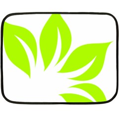 Leaf Green White Double Sided Fleece Blanket (mini)  by Mariart