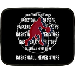 Basketball Never Stops Double Sided Fleece Blanket (mini)  by Valentinaart