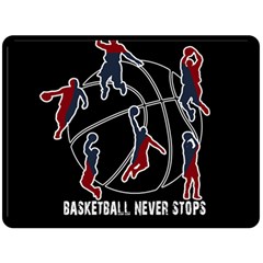 Basketball Never Stops Double Sided Fleece Blanket (large)  by Valentinaart
