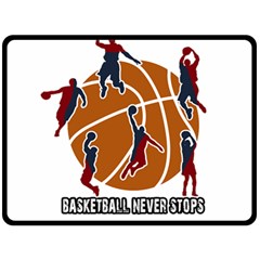 Basketball Never Stops Double Sided Fleece Blanket (large)  by Valentinaart