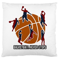 Basketball Never Stops Large Flano Cushion Case (two Sides)