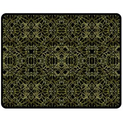 Golden Geo Tribal Pattern Double Sided Fleece Blanket (medium)  by dflcprints