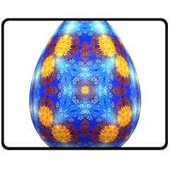 Easter Eggs Egg Blue Yellow Double Sided Fleece Blanket (medium)  by Nexatart