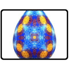 Easter Eggs Egg Blue Yellow Double Sided Fleece Blanket (large)  by Nexatart